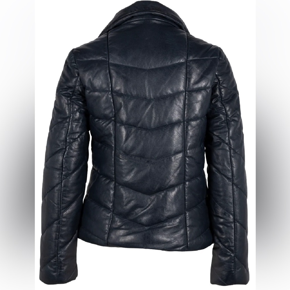 NEW with Tags!! Mauritius Romea 100% Genuine Leather Jacket in Rich Navy - Picture 2 of 10